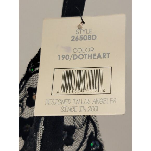 NWT Spree Intimates Black w/ Red Hearts Lingerie Set, L- Style #190 DOTHEART - Picture 5 of 6